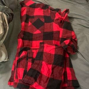 Old Navy black and red checked only sleeved pajamas